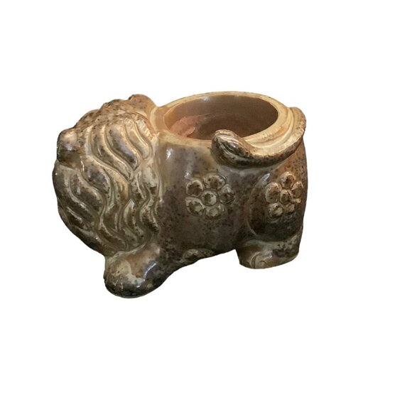 Lion Ceramic Votive Candle Holder Mini Planter a Price Import Japan 4" x 2.5" - Picture 4 of 9
